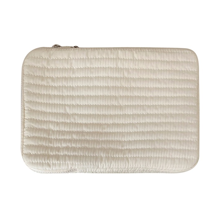 Jormftte laptoptok táblagéphez, 13-14 hüvelykes, pamut anyagból, fehér, cipzáros