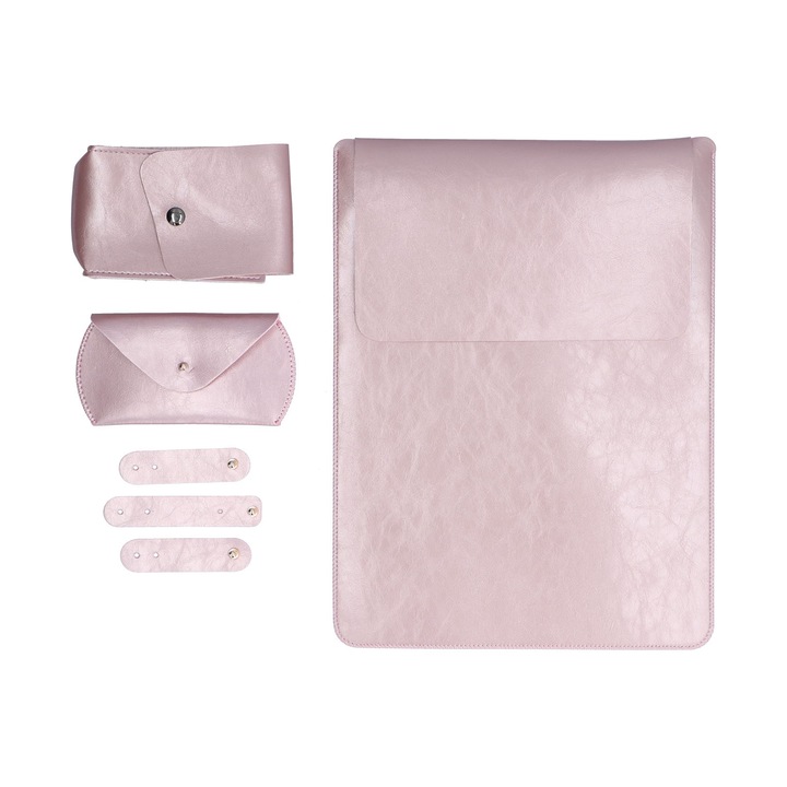 Jormftte 13.3 hüvelykes laptop tok, mikroszálas, vízálló, rózsaarany, tárolózsebekkel