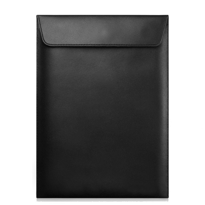 Jormftte laptop táska, boríték stílusú, PU bőr, 13 hüvelykes, fekete, multifunkcionális