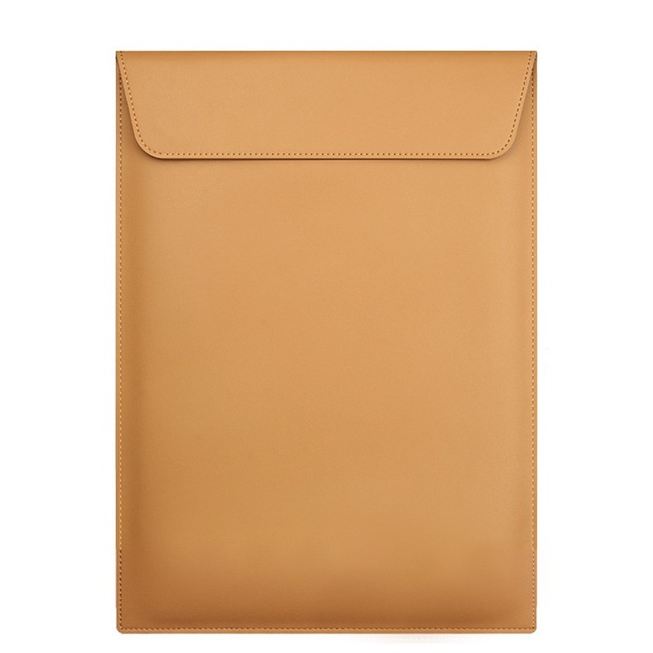 Jormftte laptoptáska, boríték stílusú, PU bőr, 13 hüvelykes, barna, többfunkciós