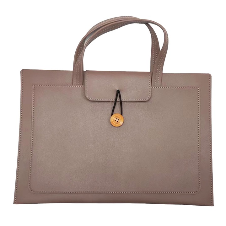 Jormftte PU bőr laptoptáska, nagy kapacitású, könnyű, cameo barna