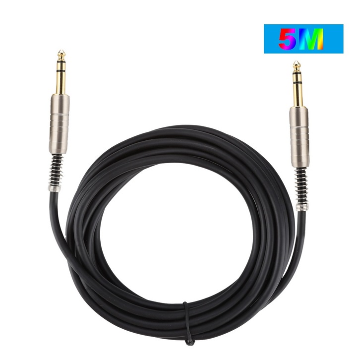 Audio kábel 6,35 mm-es egyenes aranyozott fejű sztereó audio kábel adapter kábel (5 m)