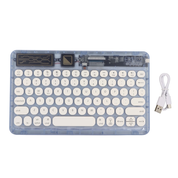 Tastatura USB Jormftte 87 taste, ergonomica, plastic durabil, pentru birou si acasa, neagra