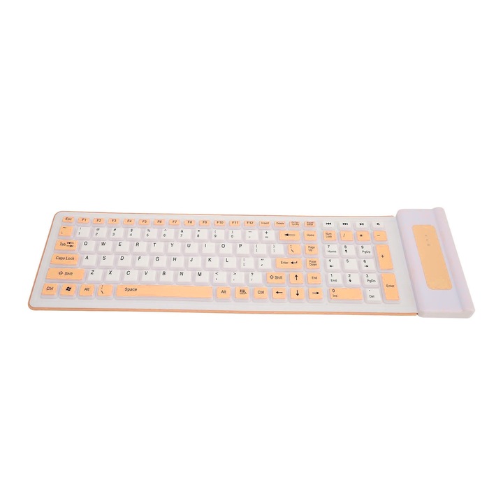 Tastatura wireless mini Jormftte, spaniola, mecanism cu foarfeca, portabila, compatibila cu telefon, tableta, laptop, dimensiuni ultra subtiri