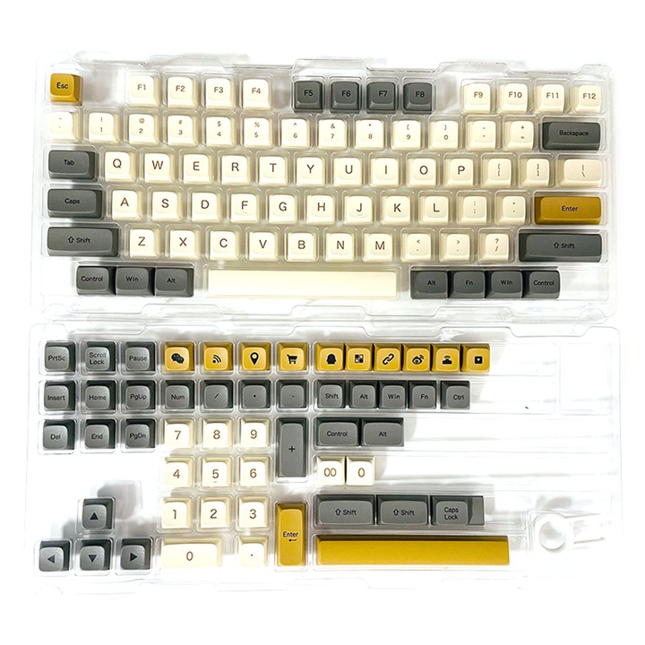 Capace tastatura 106 chei, Jormftte, doua culori, rezistente la uzura, alb-violet