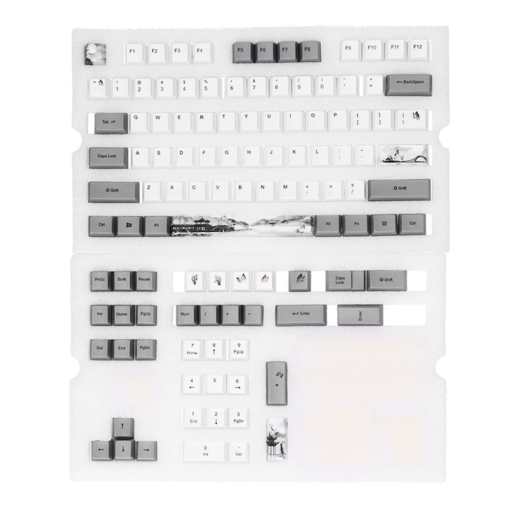 Tastaturi PBT Design ergonomic Rezistent la ulei Tastatura colorata pentru jocuri video cu 108 taste pentru tastatura mecanicaVerde