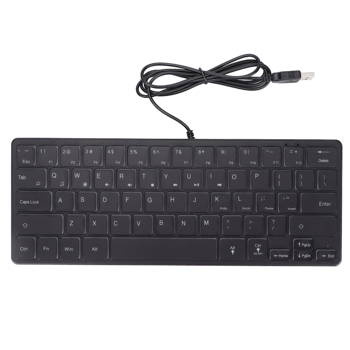 Tastatura mecanica Jormftte, 61 taste, iluminare RGB, design ergonomic, cablu 2m