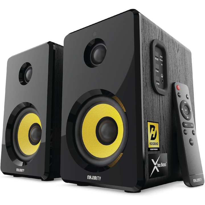 Активни компютърни тонколонки 2.0, Majority, D40X, Bluetooth, HiFi усилени с оптичен вход, RCA, USB и AUX, 70 W
