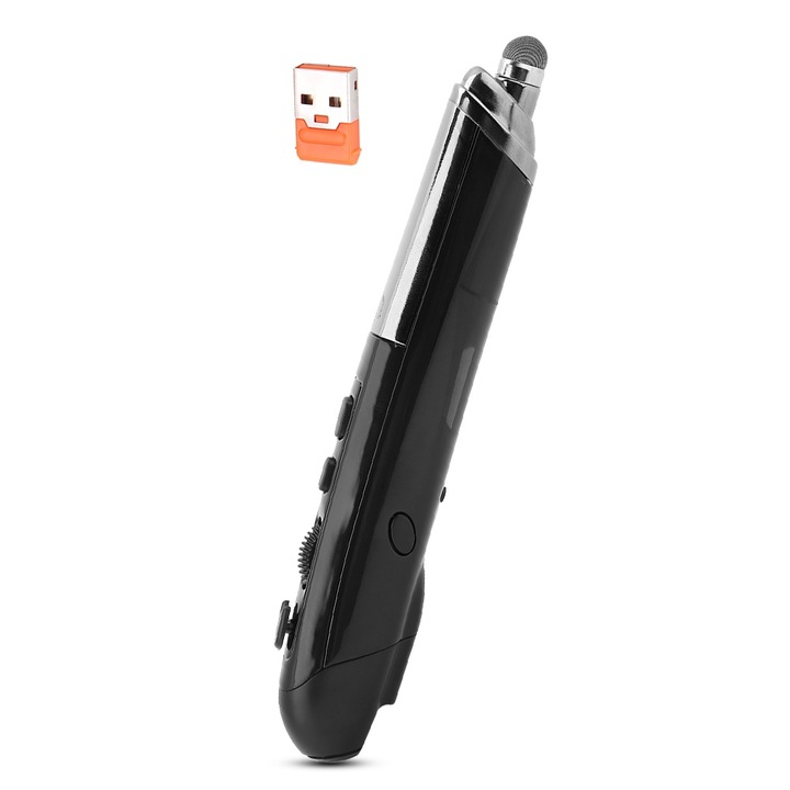 Мишка, 2.4G, Mmgoqqt, черна/сребриста, ергономична