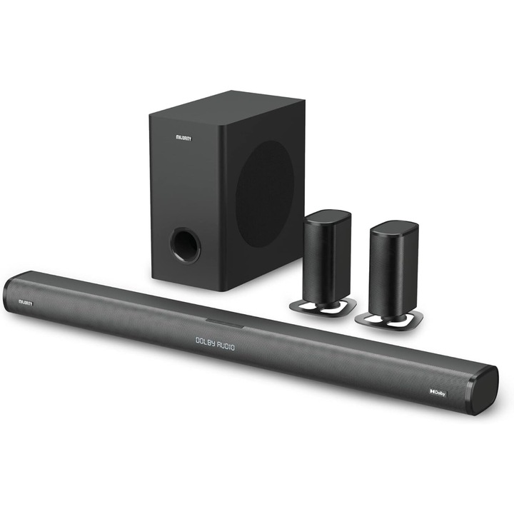 Soundbar Majority, Everest 5.1 Dolby Audio, Bluetooth, PC, AUX, домашно кино, Bluetooth, 300 W, черен