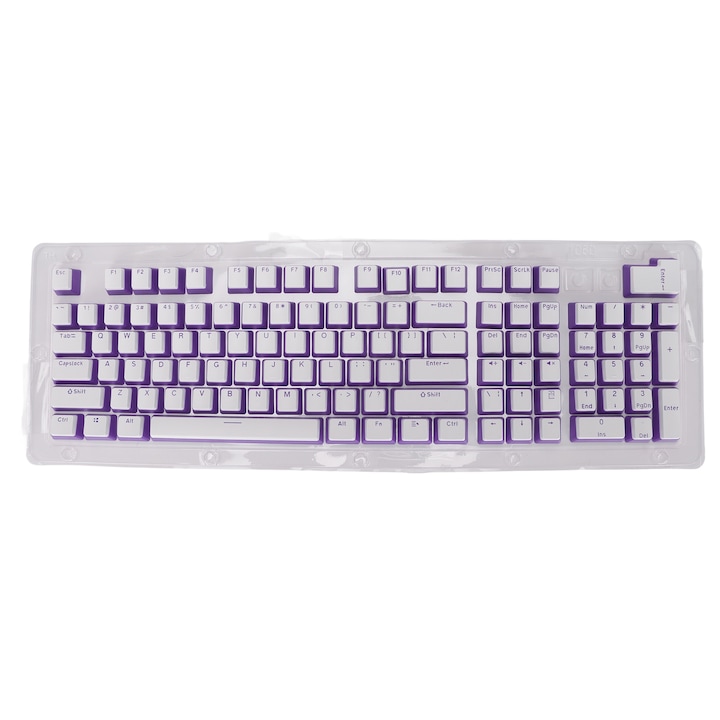 Tastatura mecanica, Jormftte, ABS, USB, RGB, 87 taste, Design ergonomic, Negru / Rosu