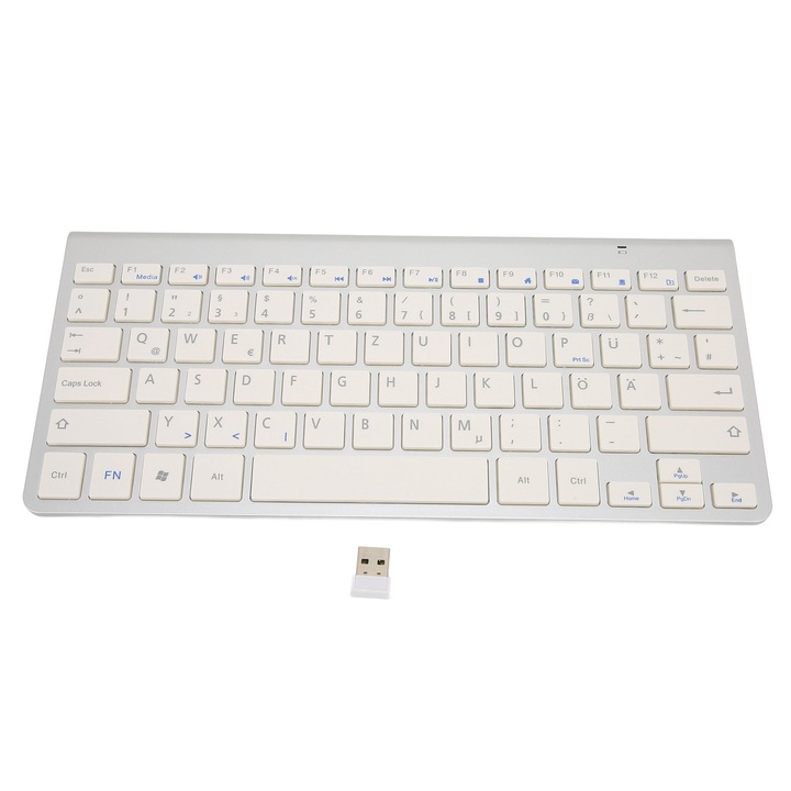 Tastatura Bluetooth Retro Jormftte, ultra subtire, iluminare RGB, violet, portabila