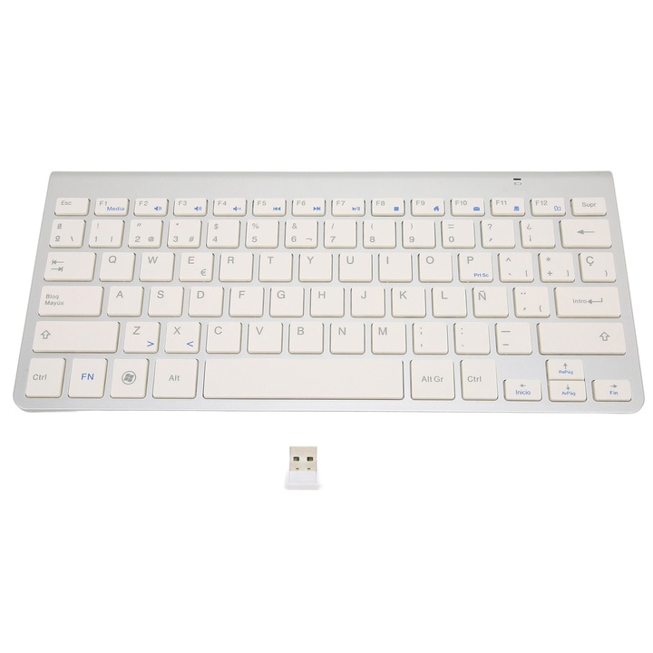 Tastatura mecanica programabila Jormftte, 9 taste, 3 butoane, alb, USB si Bluetooth