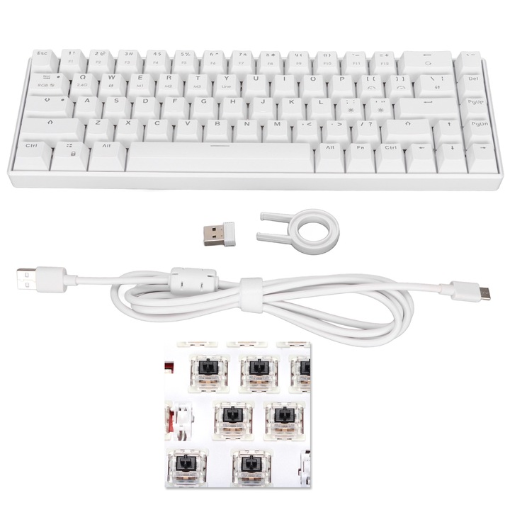 Set de keycap PBT Jormftte, space key, 2 culori, rezistent la uzura, design profesional