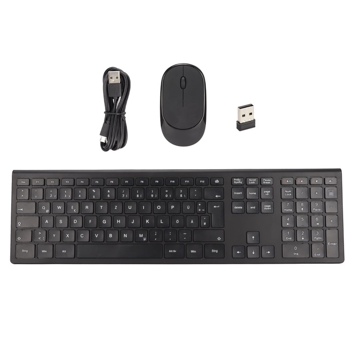 Tastatura spaniola subtire, ultra lata, fara fir, cu 80 de taste, Bluetooth 3.0, pentru Android/IOS/WIN