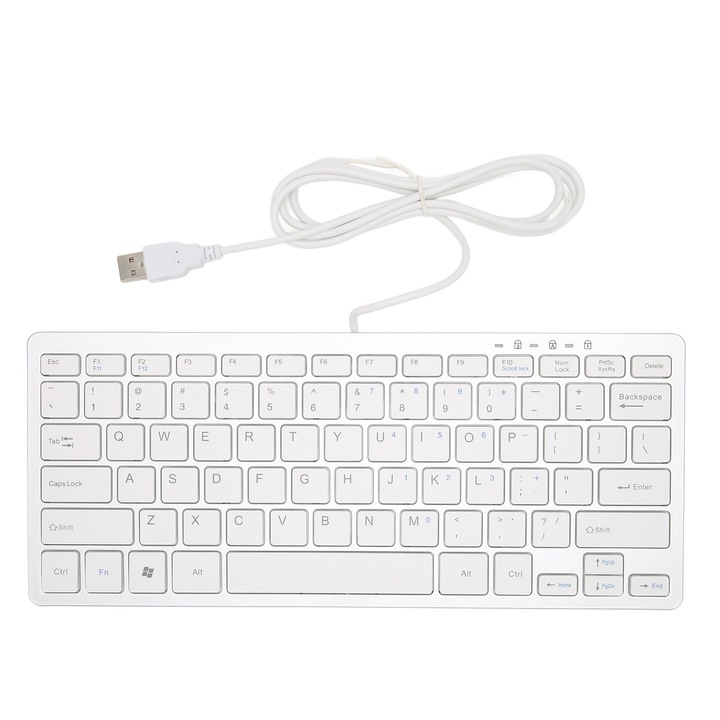 Tastatura wireless Jormftte, cu capace rotunde, iluminata, textura periata, neagra, compacta