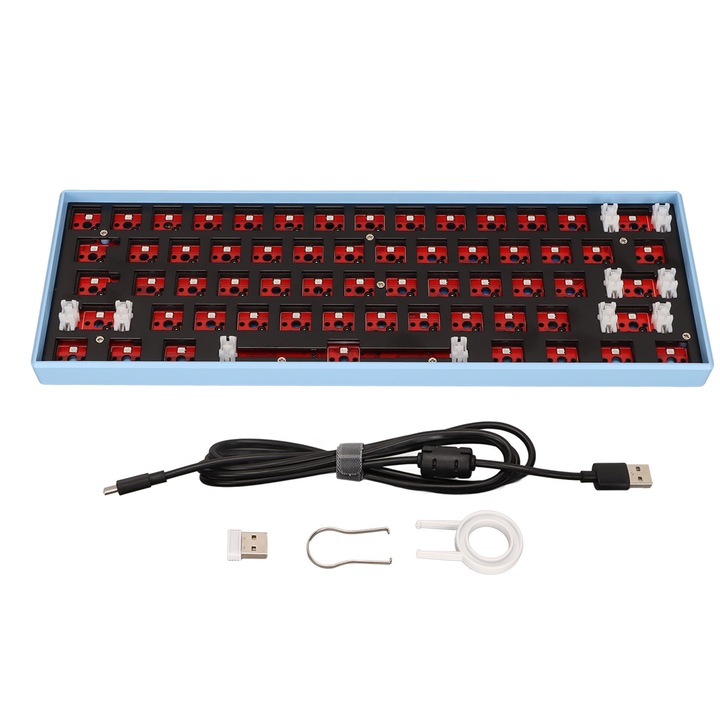 Tastatura mecanica Jormftte 84 taste, iluminare RGB, 3 moduri de conectare, 1800mAh, pentru gaming