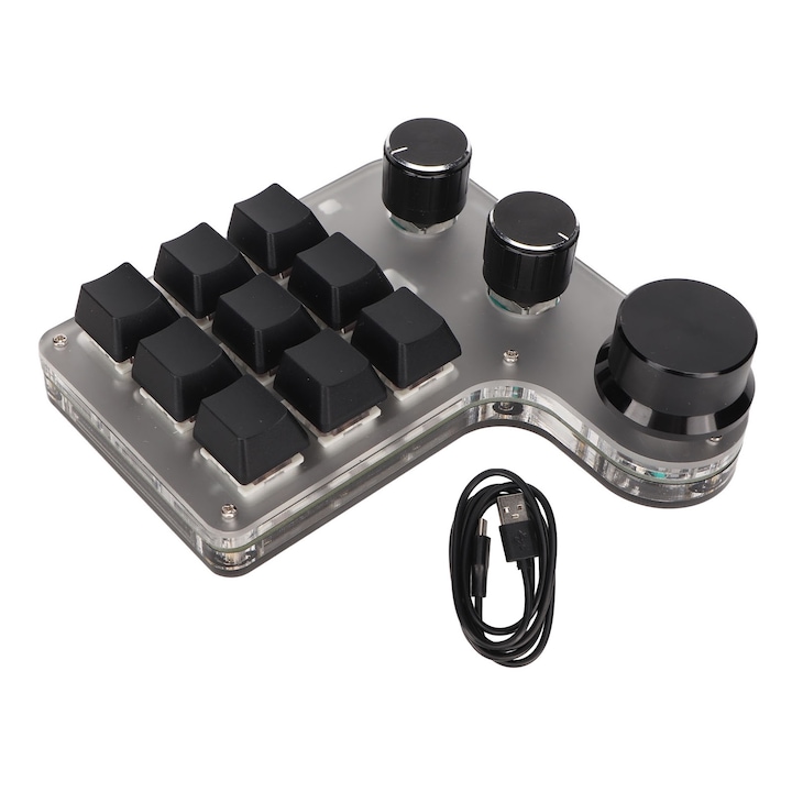 Tastatura Jormftte mecanica mini, 61 taste, design ergonomic, rezistent la uzura, cablu Type-C, portabil, neagra