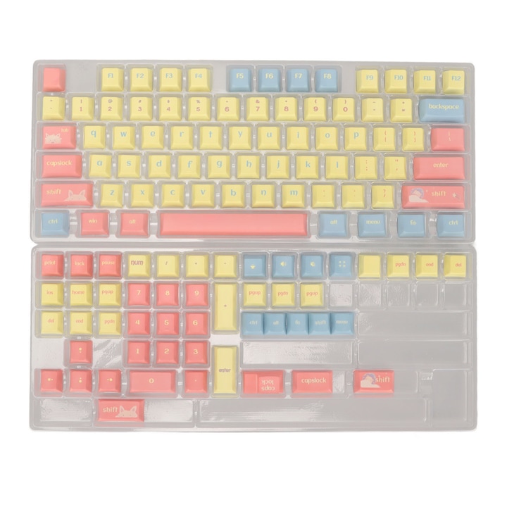 Capace Tastatura Jormftte 110 Chei Inaltime OEM 2 Culori Alb-Violet