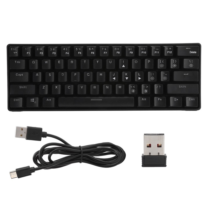 Set tastatura si mouse wireless 2.4GHz Jormftte, alb, pentru PC desktop si laptop