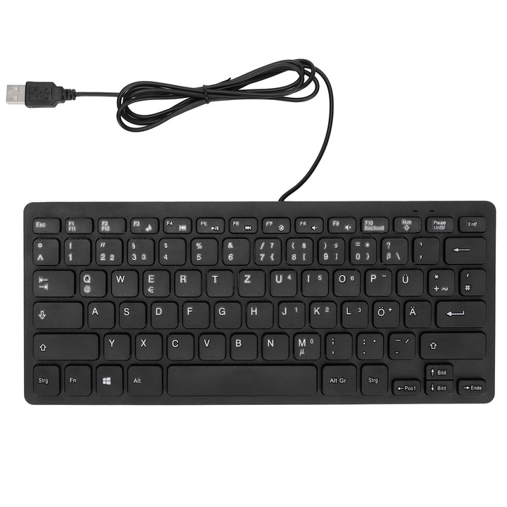 Tastatura mecanica cu o mana, Jormftte, design ergonomic, iluminare LED, compatibila cu multiple sisteme de operare