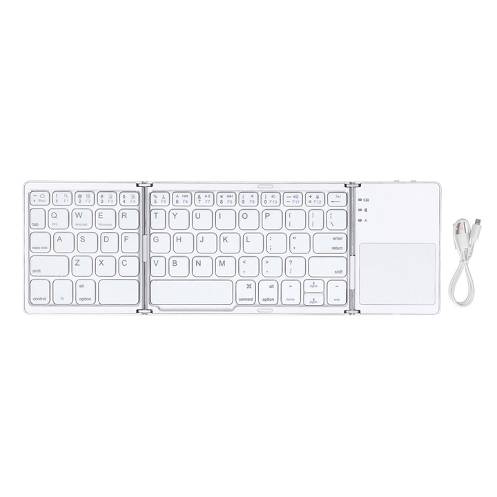 Tastatura mini Jormftte, programabila, conectare duala USB si Bluetooth, neagra