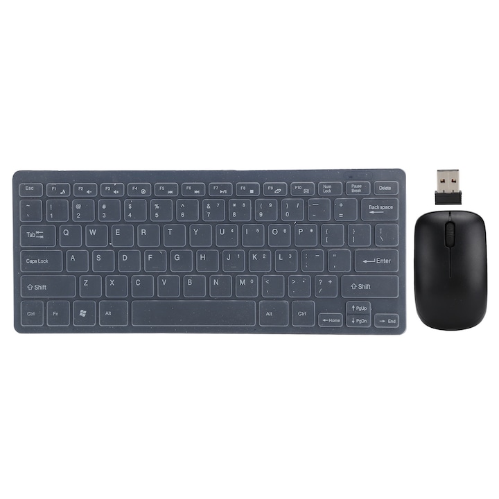 Tastatura wireless Jormftte, 78 taste, capace rotunde, compacta, roz