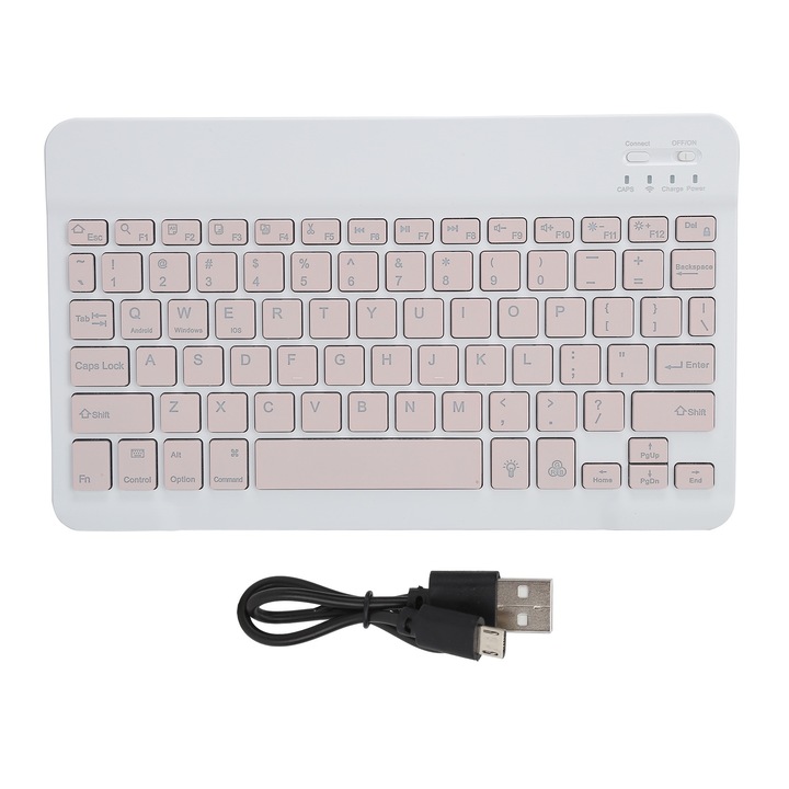 Tastatura wireless Jormftte cu touchpad, structura cu picior de foarfeca, neagra, portabila