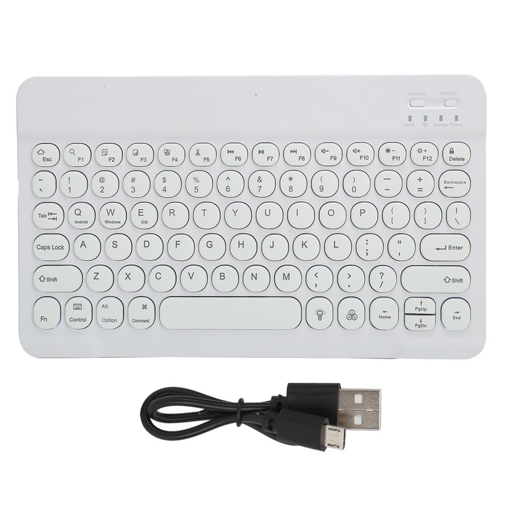 Tastatura mecanica Jormftte 87 taste, design ergonomic, iluminare multicolor, roz-alb