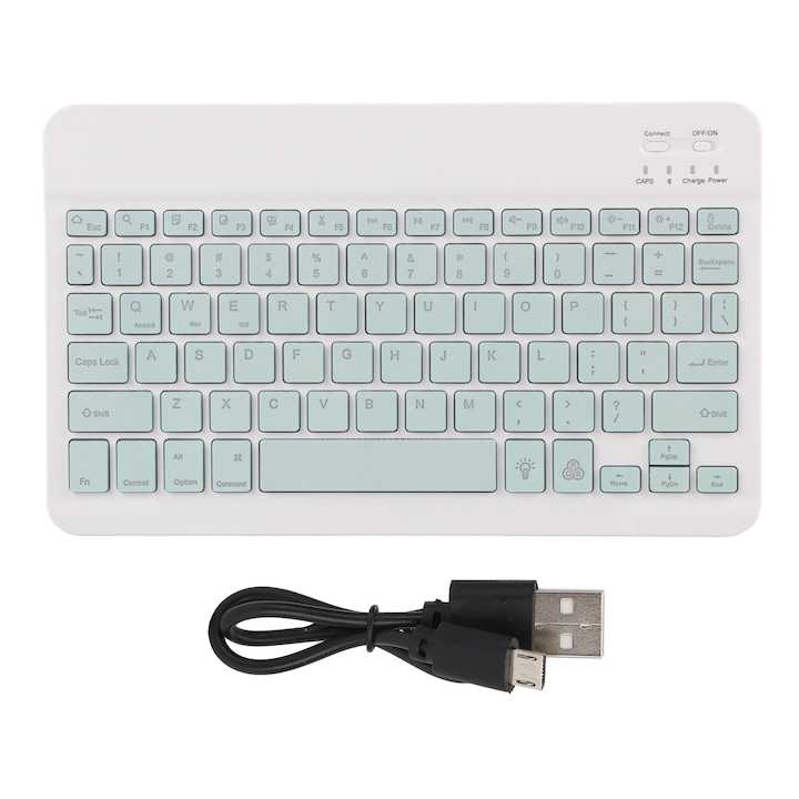 Tastatura mecanica mini cu 12 taste, Jormftte, conectare cablu, alb, programabila, 2 butoane rotative