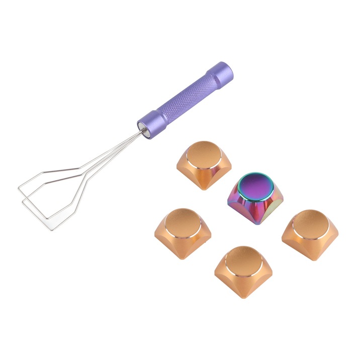 Set de keycaps PBT 106 taste, Jormftte, in doua culori, design ergonomic, transmisie de lumina, roz
