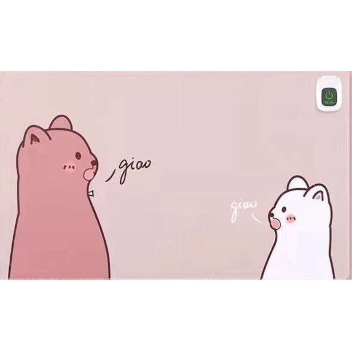 Mmgoqqt fűthető egérpad, 80x32cm, rózsaszín