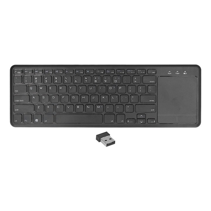 Tastatura wireless, Jormftte, ABS, Design pliabil, Ultra subtire, Touchpad, Compatibila cu Windows / OS X / Android, Negru