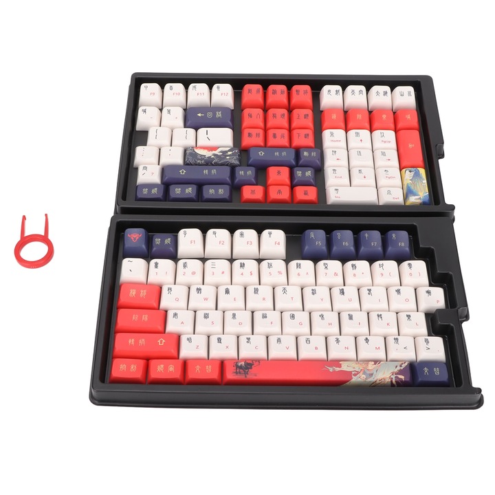 HK1868 10M Transmisie fara fir 2.4G 104 taste Set mouse-ul tastatura pentru jocuri pentru computer PC (negru)