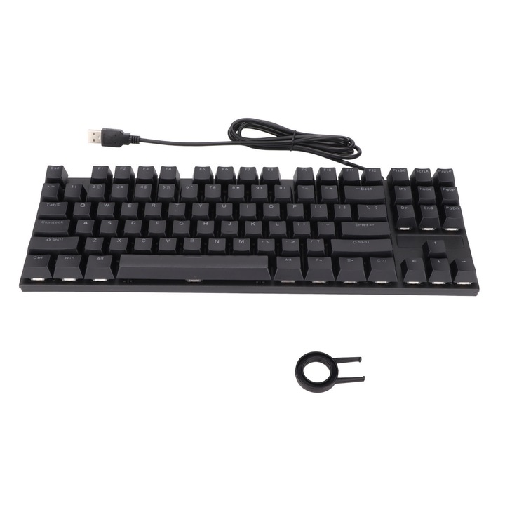 Tastatura mini personalizata Jormftte, 9 taste, 3 butoane, iluminare RGB, neagra