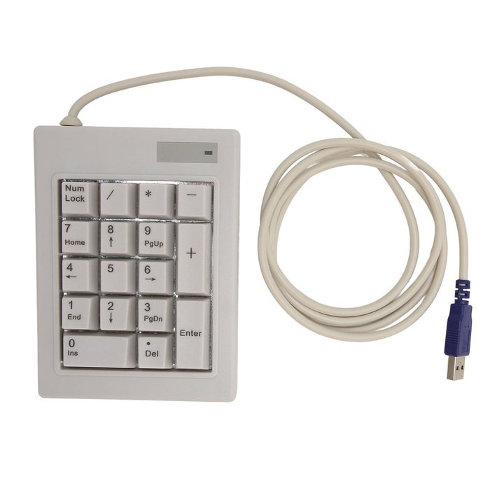 Tastatura mecanica mini cu 6 taste, Jormftte, iluminare RGB, conexiune cablu, programabila, alba