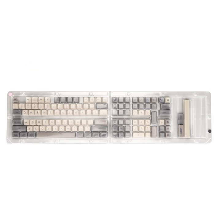 Set de 122 taste PBT Jormftte, gri alb, inaltime XDA, pentru tastaturi mecanice