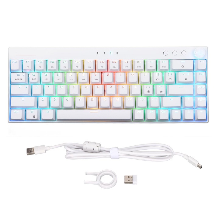 Tastatura portabila pliabila Jormftte, 60 taste, baterie reincarcabila 140mAh, wireless, suport pentru telefon, neagra