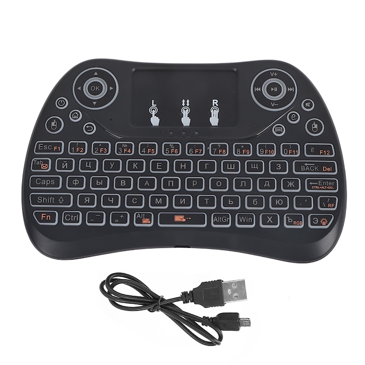 Tastatura mecanica Jormftte IK98, alba, iluminata, 87 taste, conectare USB si Bluetooth