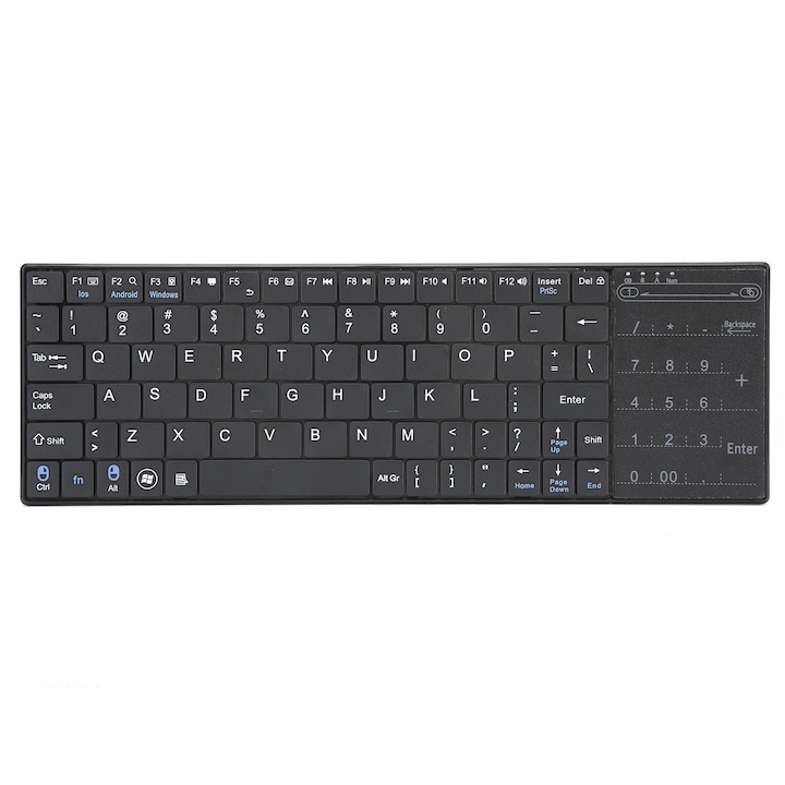 Tastatura portabila pliabila Jormftte, wireless, neagra, design elegant, dimensiuni compacte