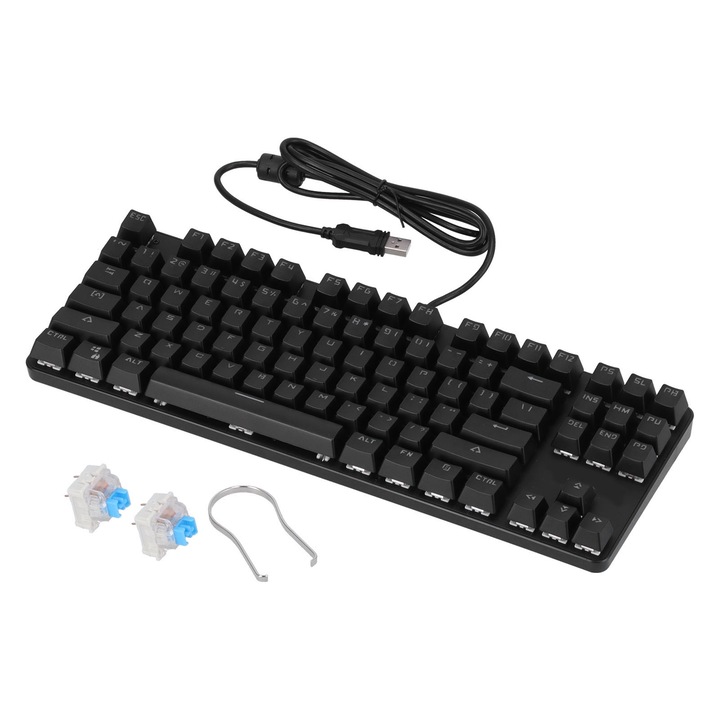 Set 104 capace tastatura mecanica Jormftte, metalice, durabile, translucide, auriu