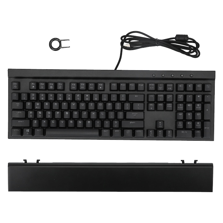 Tastatura mini personalizata Jormftte, 9 taste, 3 butoane, iluminare RGB, alb