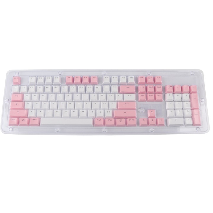 Tastatura USB, Jormftte, 78 taste, design ergonomic, capace rotunde, alb