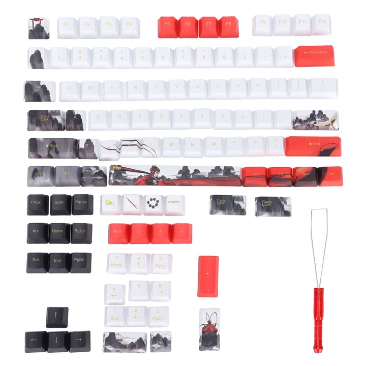 Tastatura Bluetooth Retro Jormftte, ultra subtire, iluminare RGB, albastra, portabila