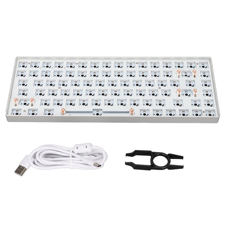 Set de capace de tastatura Jormftte 129 chei PBT translucide, in doua culori, inaltime OEM, alb