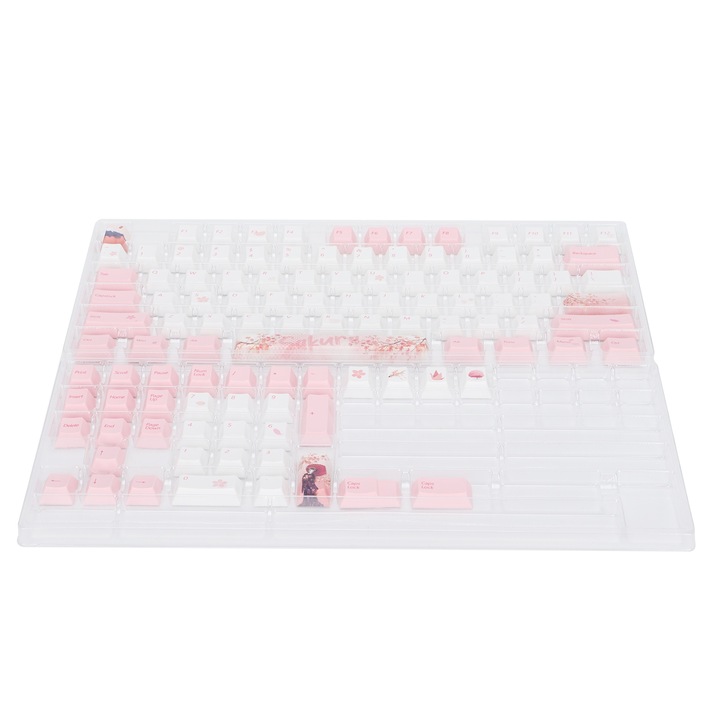 Capace tastatura 106 taste, Jormftte, doua culori, rezistente la uzura, negru cu litere rosii