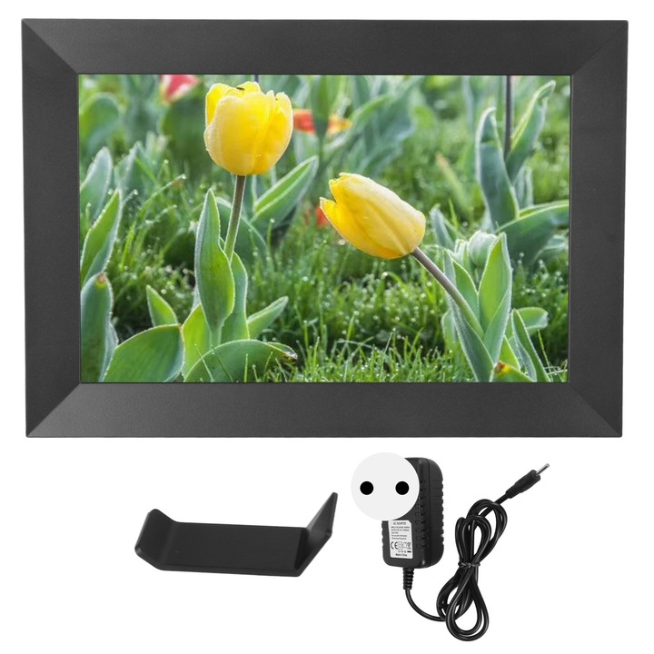 Цифрова фоторамка 10.1 инча, Mmgoqqt, IPS HD екран, безжична, 16GB, черна