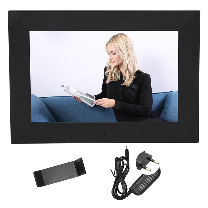 Mmgoqqt WiFi цифрова фоторамка, 8 инча, 1280x800, 16 GB, за стенен монтаж, черна