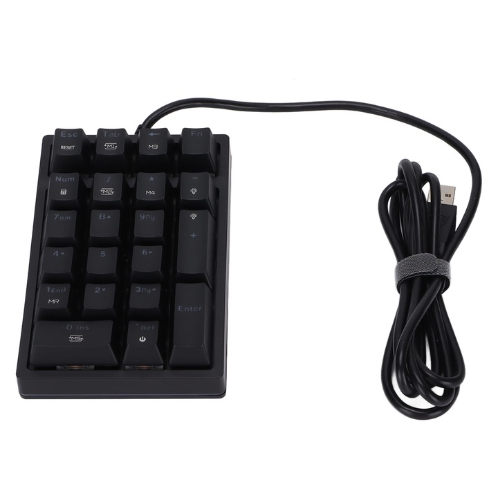 Tastatura wireless Jormftte, cu capace rotunde, iluminata, textura periata, alba, compacta