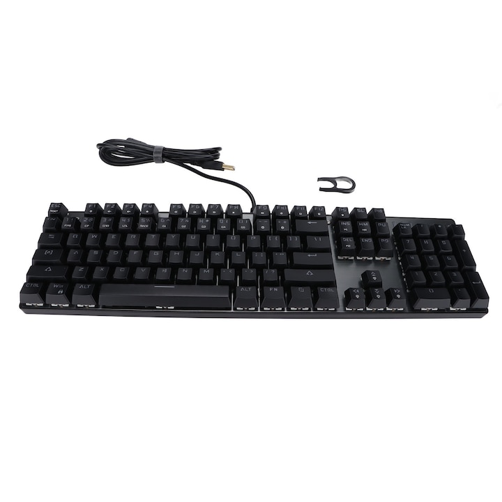 Tastatura gaming Jormftte, 61 taste, iluminare, design ergonomic, neagra, cablu USB